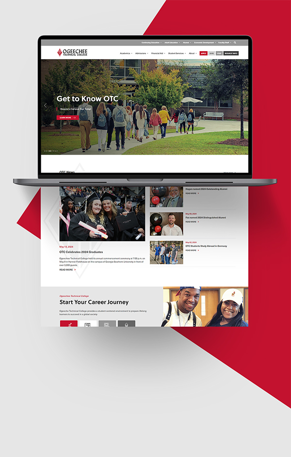Portfolio preview of Ogeechee Technical College website